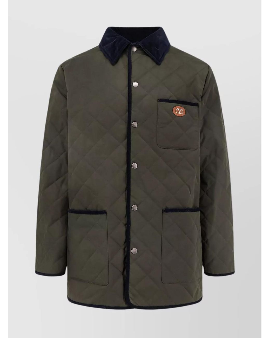 Valentino Black Leather Quilted Shirt Jacket for men