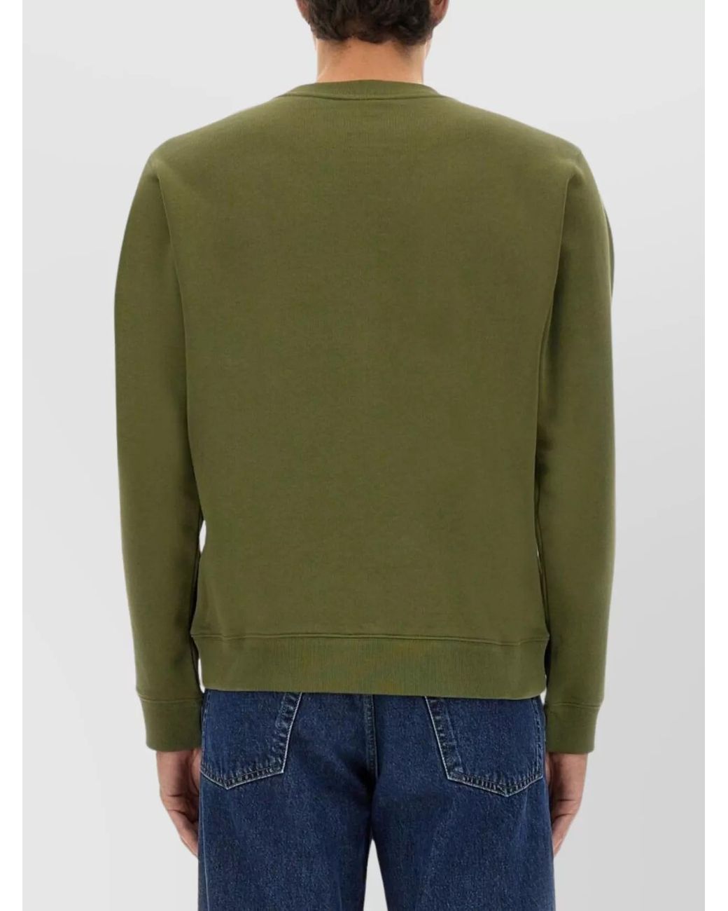 KENZO Green Cotton Slim-Fit Crewneck Sweatshirt for men