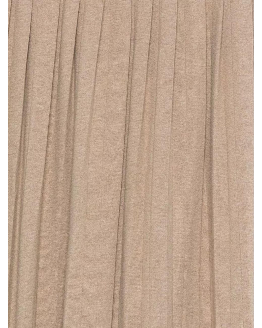 Lisa Yang Natural Cashmere High-Rise Midi Pleated Skirt