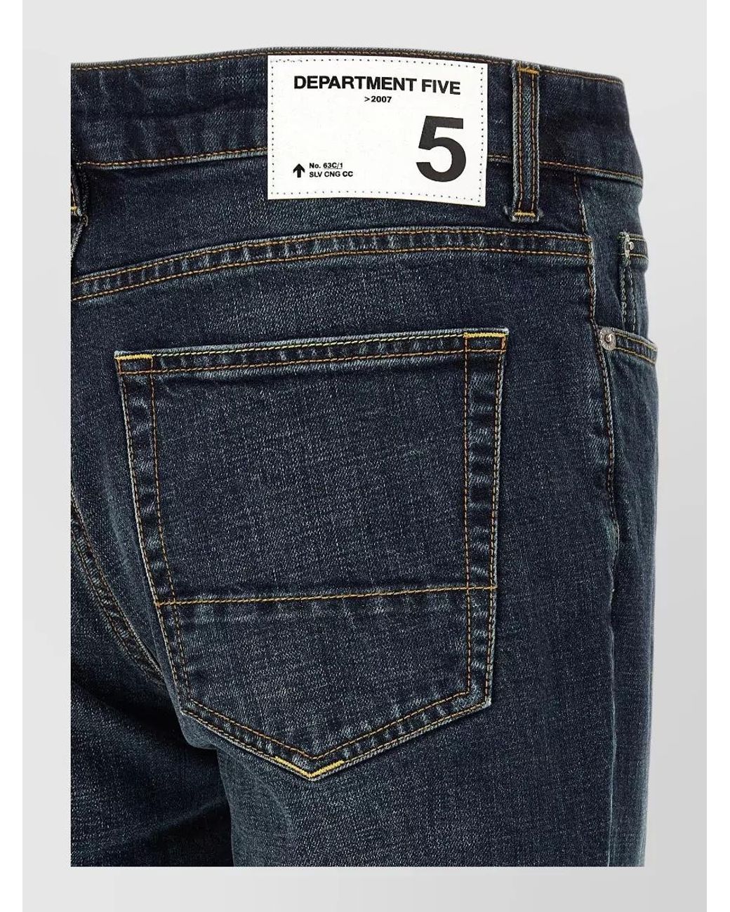 Department 5 Blue Denim Mid-Rise Straight-Leg Jeans for men