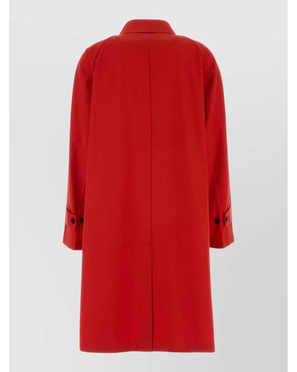 Prada Red Gabardine Single-Breasted Coat