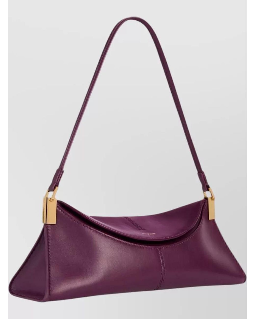 Balmain Purple Small Leather Shoulder Bag