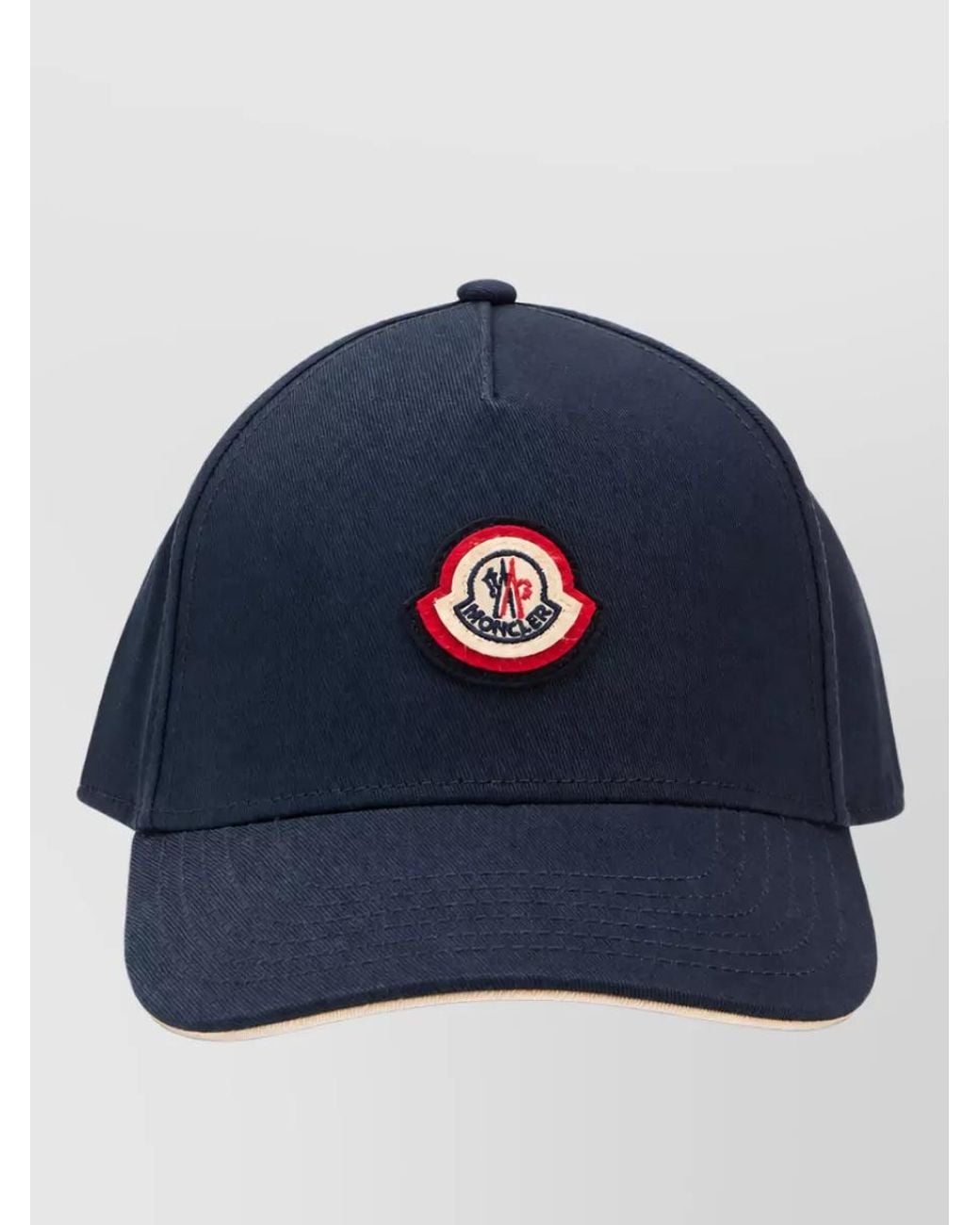 Moncler Blue Cotton Logo Baseball Cap for men