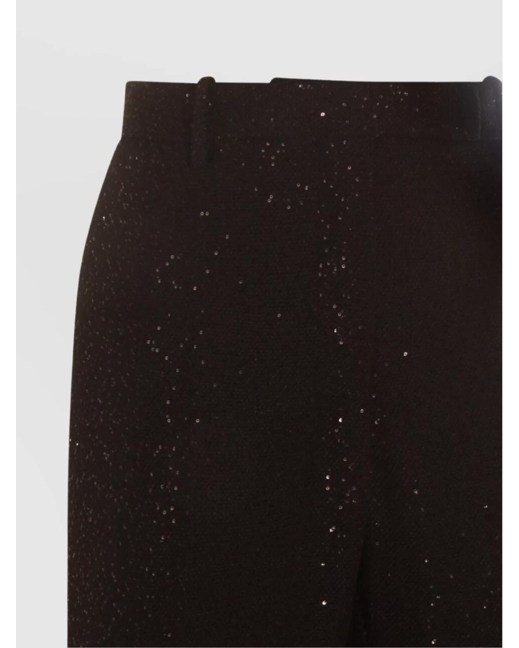 Tom Ford Black Sequin High-Rise Straight-Leg Trousers