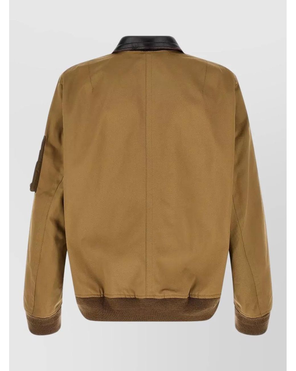 Sacai Green Leather Collar Padded Jacket for men