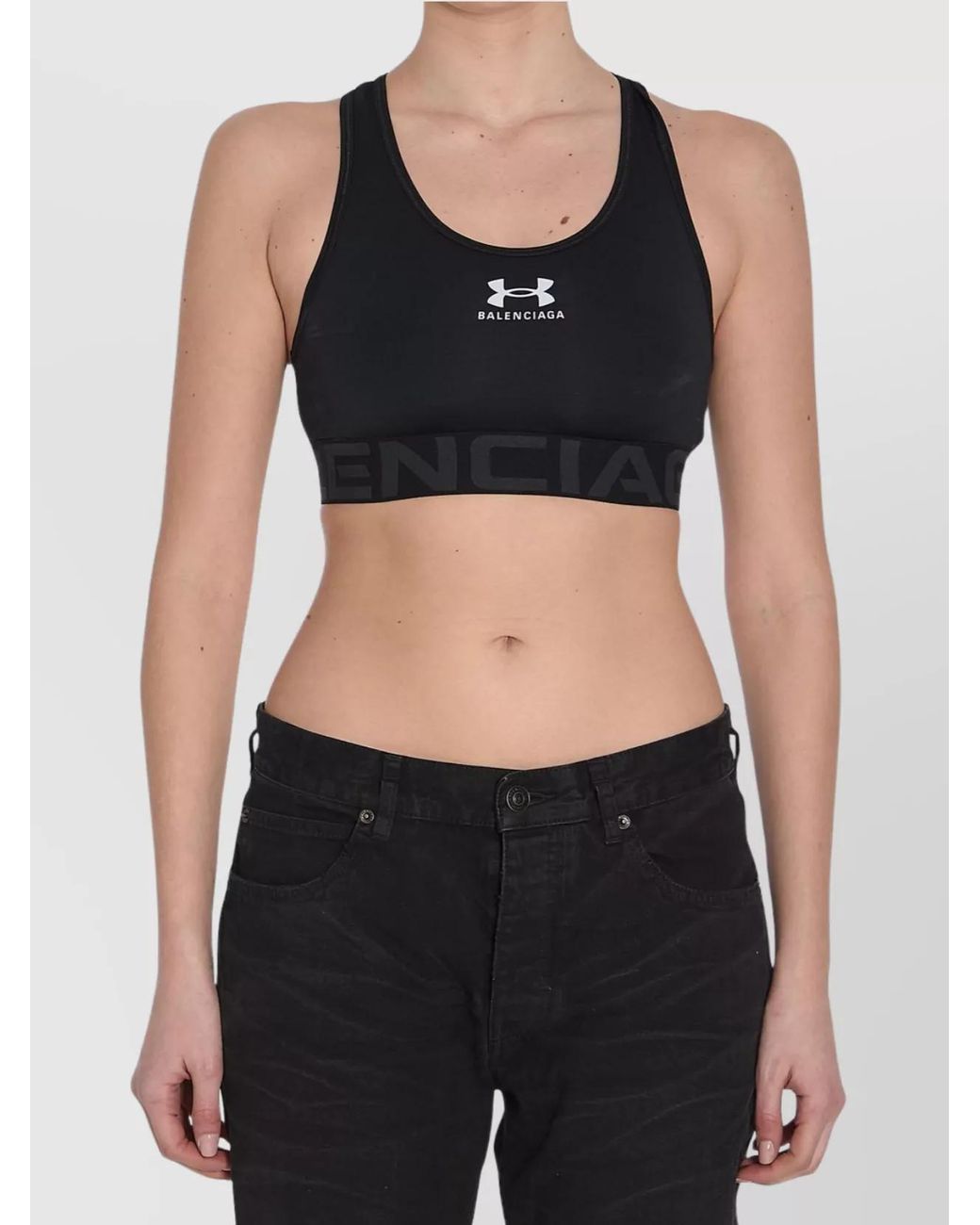 Balenciaga Gray Technical Jersey Tight-Fit Sleeveless Racerback Top
