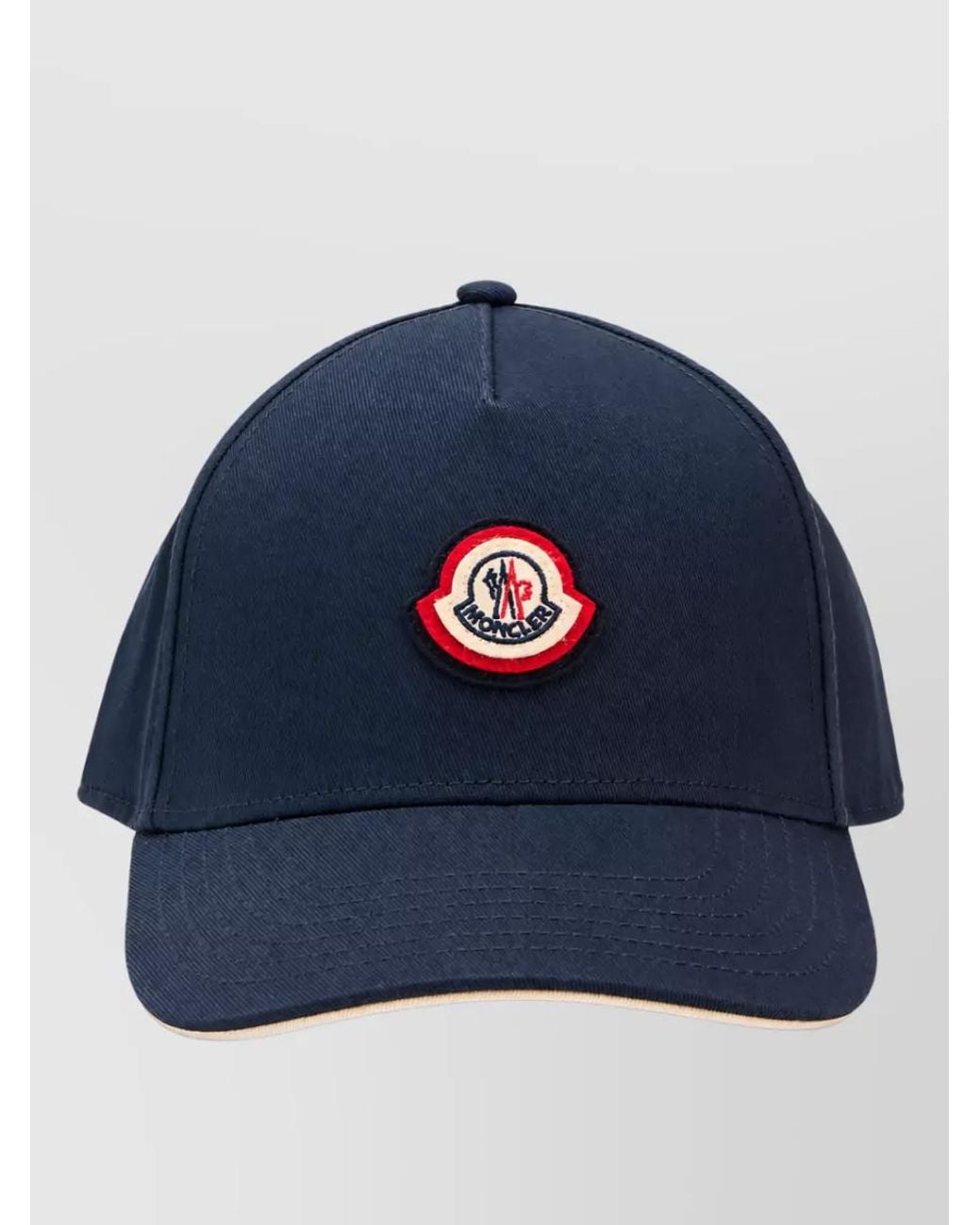 Moncler Blue Cotton Logo Baseball Cap for men