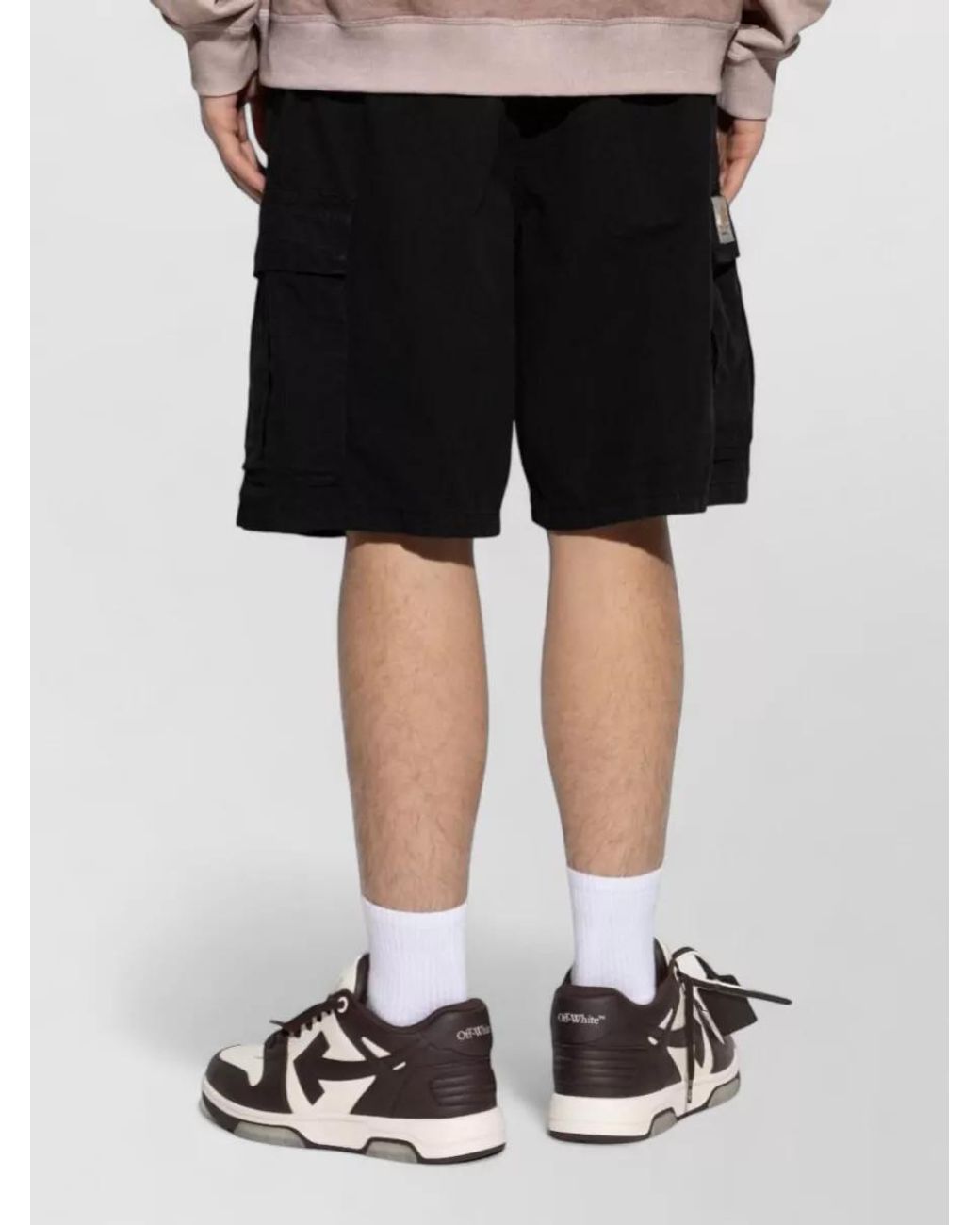 Carhartt Black Cotton Straight-Leg Cargo Shorts for men