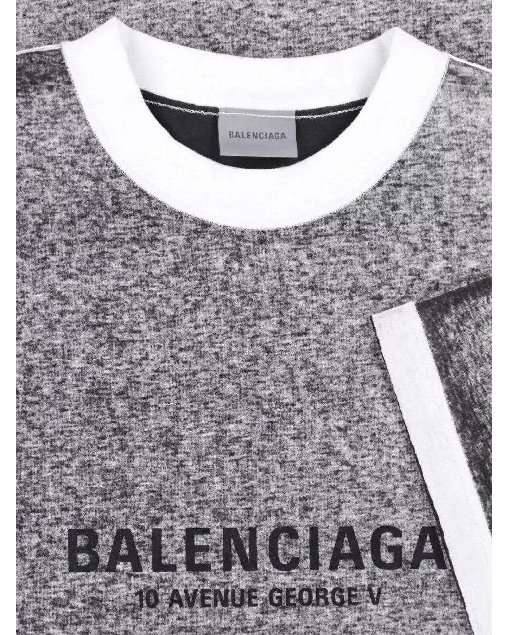 Balenciaga Gray Cotton Mélange Oversized Short-Sleeve T-Shirt for men