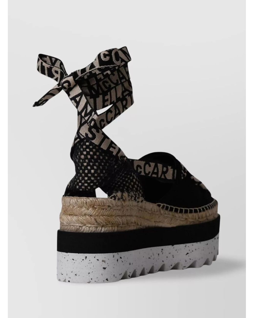Stella McCartney Black Organic Cotton Gaia Platform Espadrilles