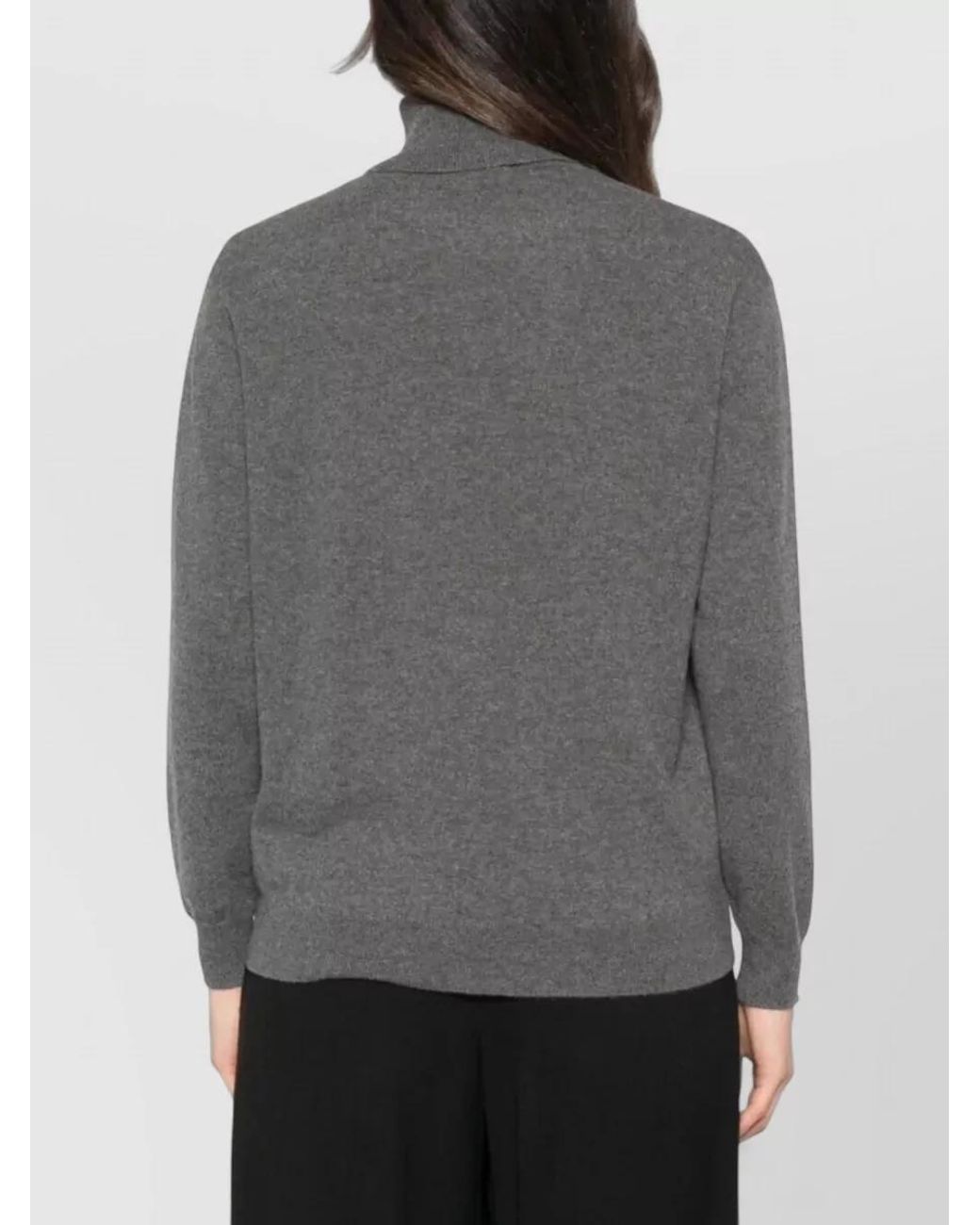 Brunello Cucinelli Gray Cashmere Turtleneck Sweater