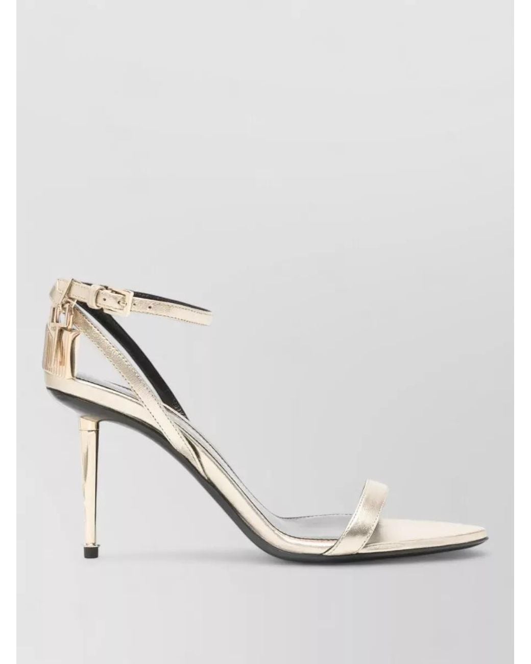 Tom Ford Metallic Leather Ankle-Strap Sandals