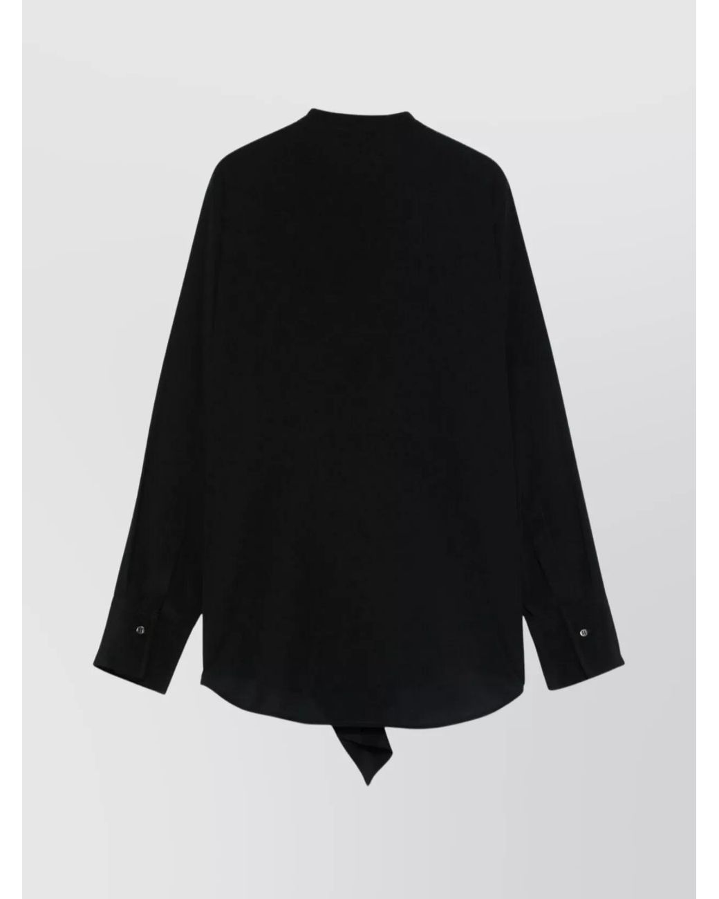 Alberto Biani Black Silk Ruffled Blouse