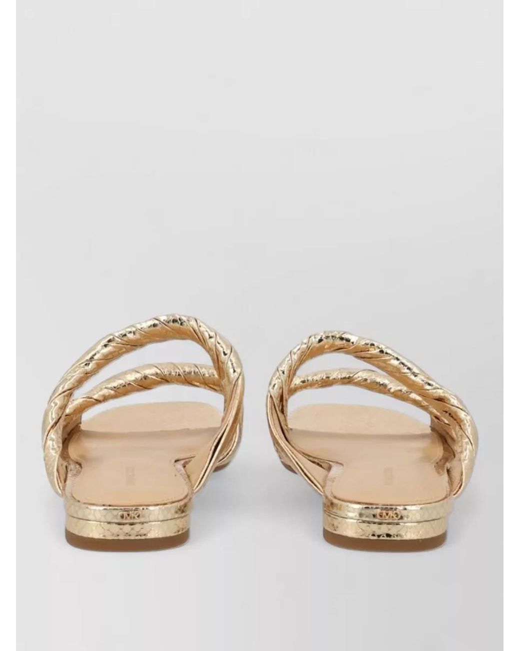 Michael Kors Natural Metallic Leather Sandals