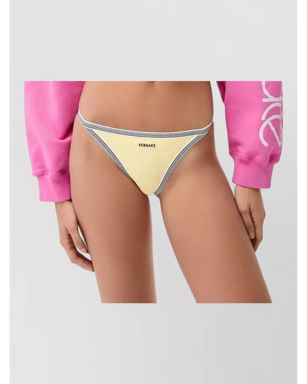 Versace Natural Logo-Embroidered Bikini Briefs