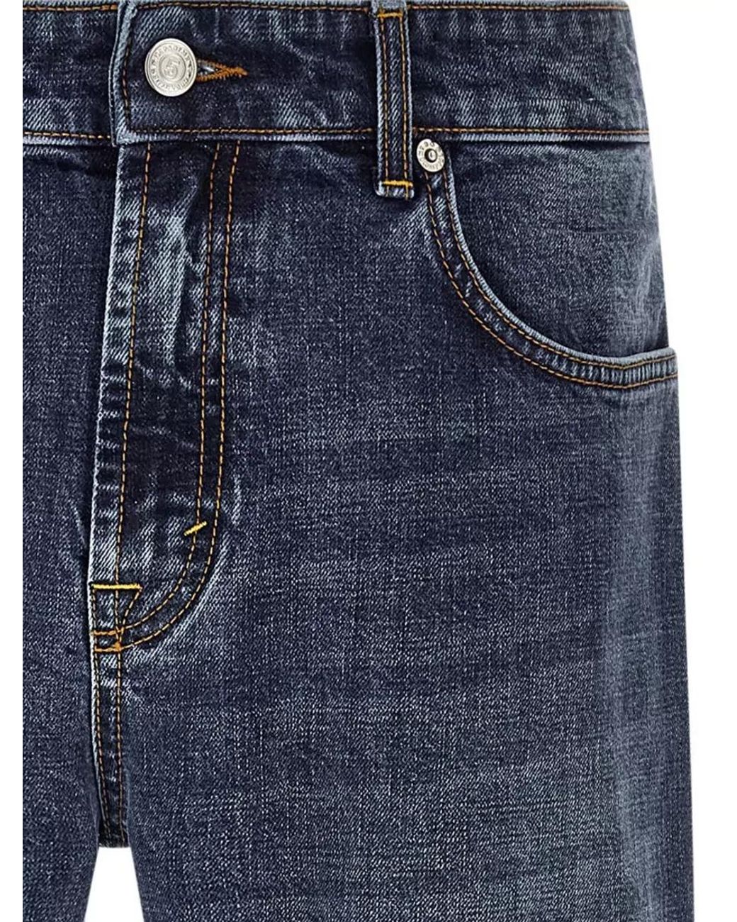 Department 5 Blue Cropped Straight-Leg Regular-Waist Denim Jeans for men