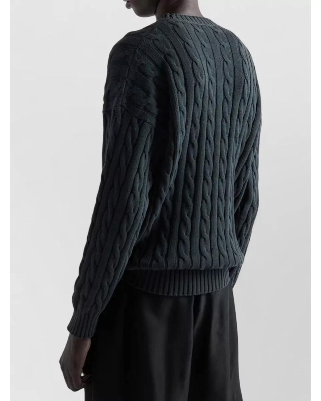 Prada Blue Crew Neck Jumper for men