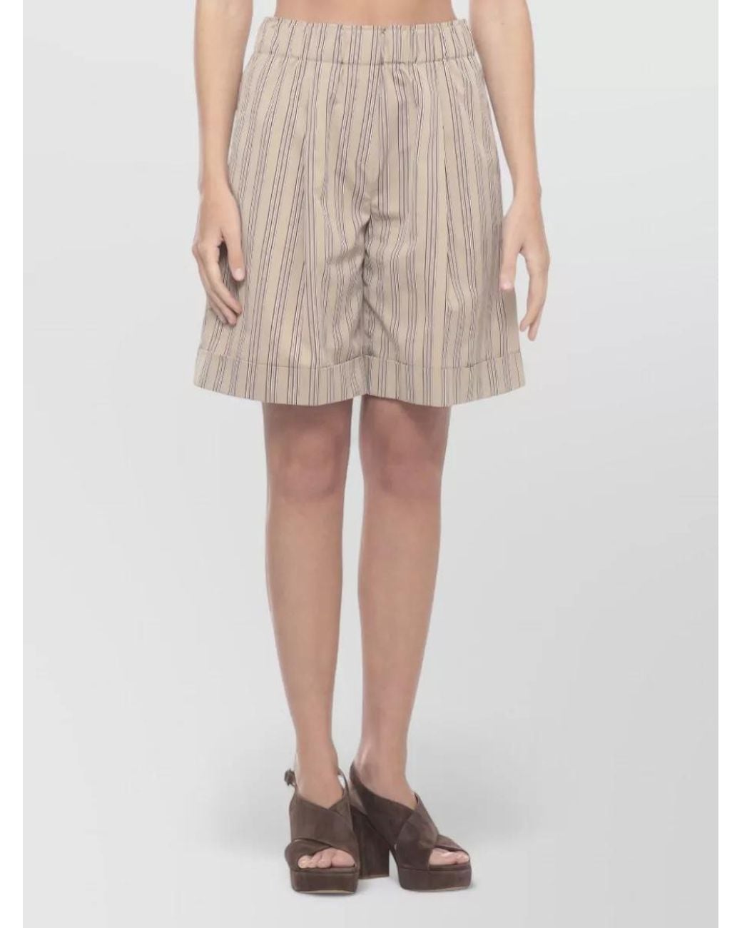 Antonelli Natural Striped Bermuda Shorts