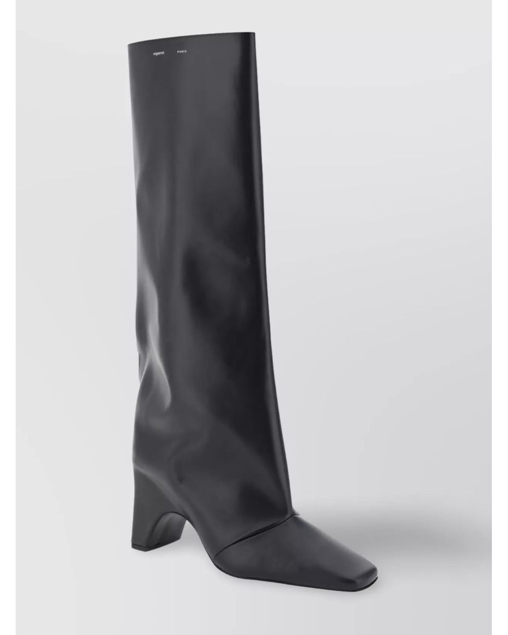Coperni Blue Leather Knee-High Square-Toe Block-Heel Boots
