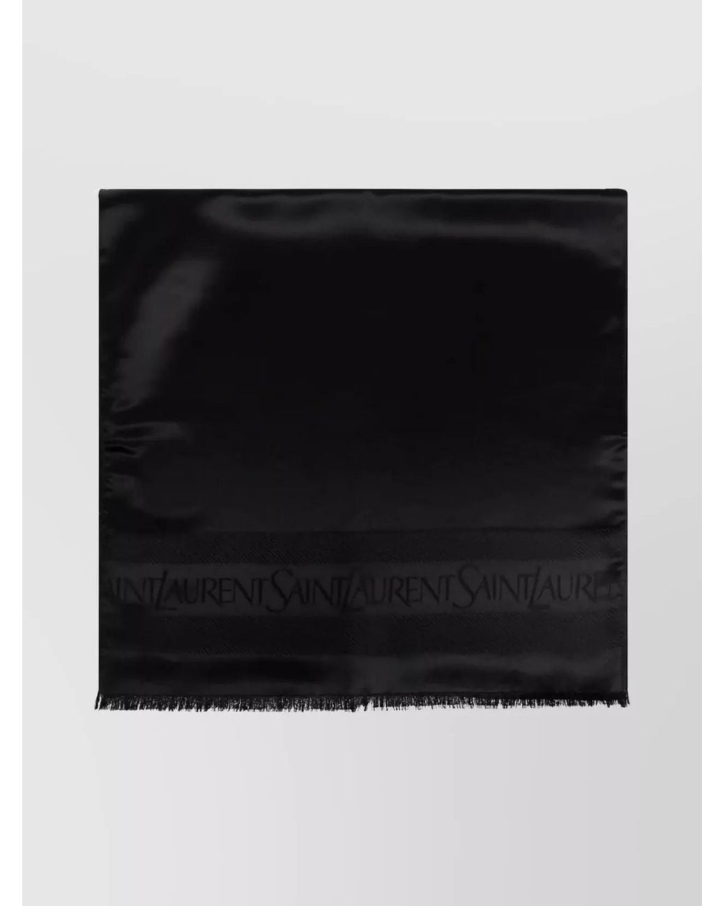 Saint Laurent Black Silk Jacquard Scarf for men