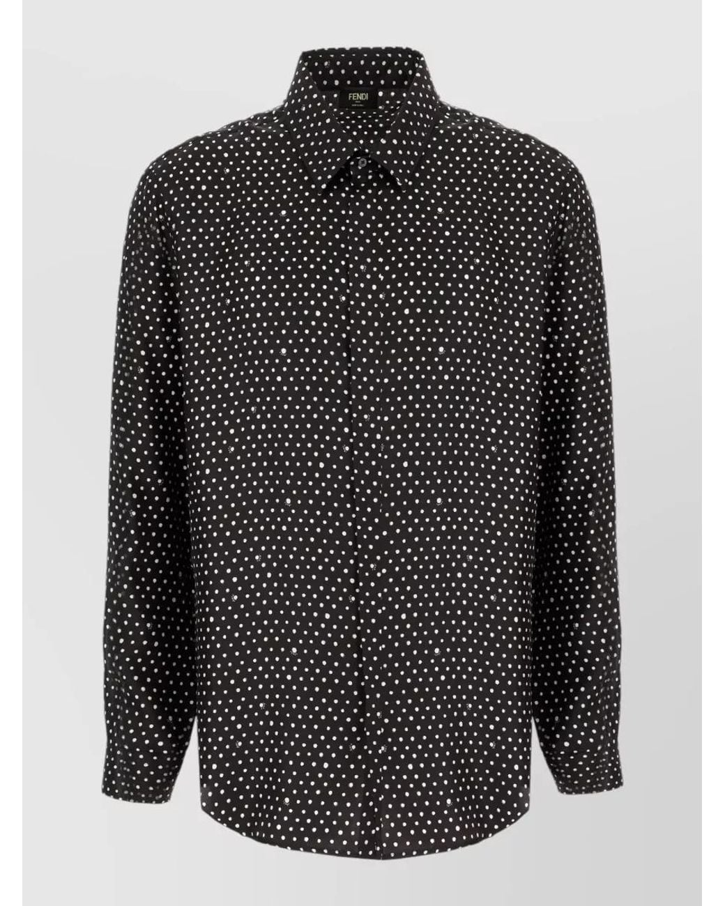 Fendi Black Silk Printed Shirt for men