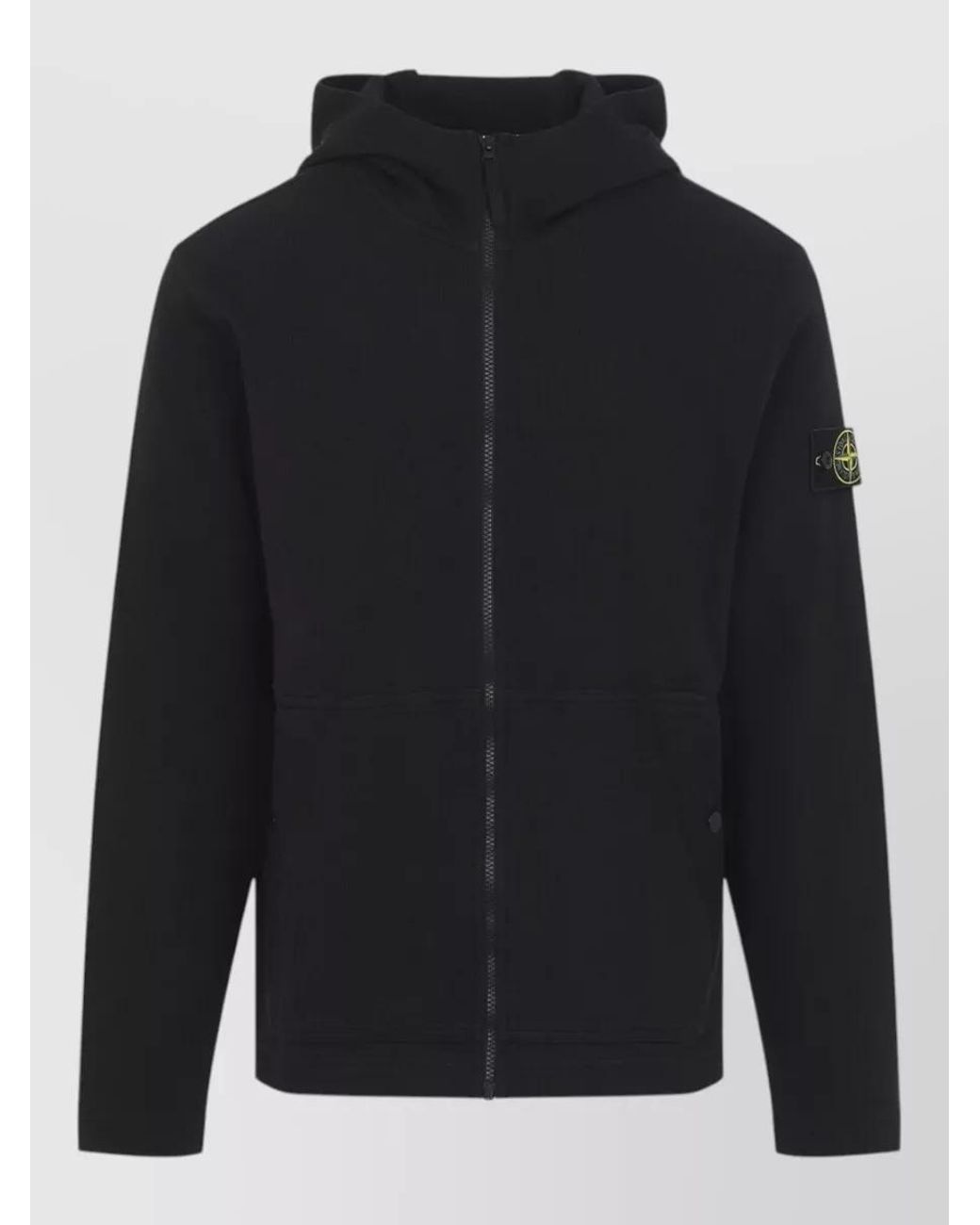Stone Island Blue Cotton Zip-Up Hooded Jacket for men