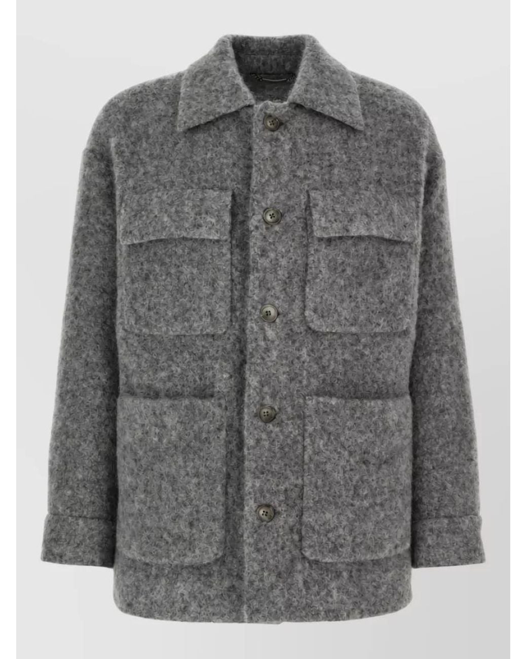Dolce & Gabbana Gray Single-Breasted Coat for men