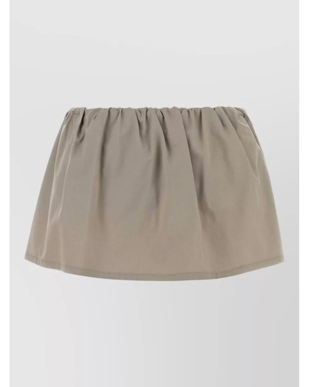 Miu Miu Natural Cotton Twill Mini A-Line Skirt