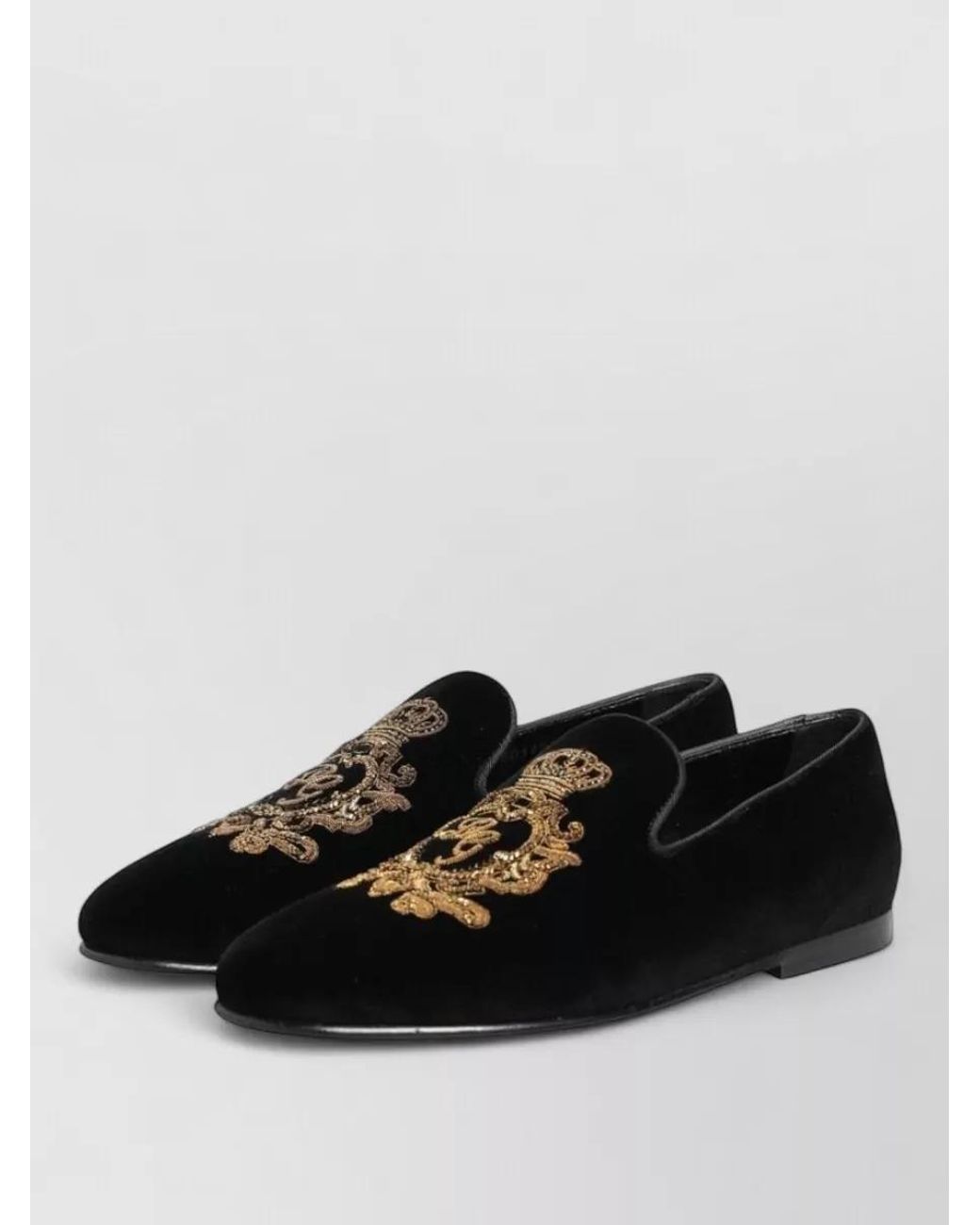 Dolce & Gabbana Black Velvet Slippers for men