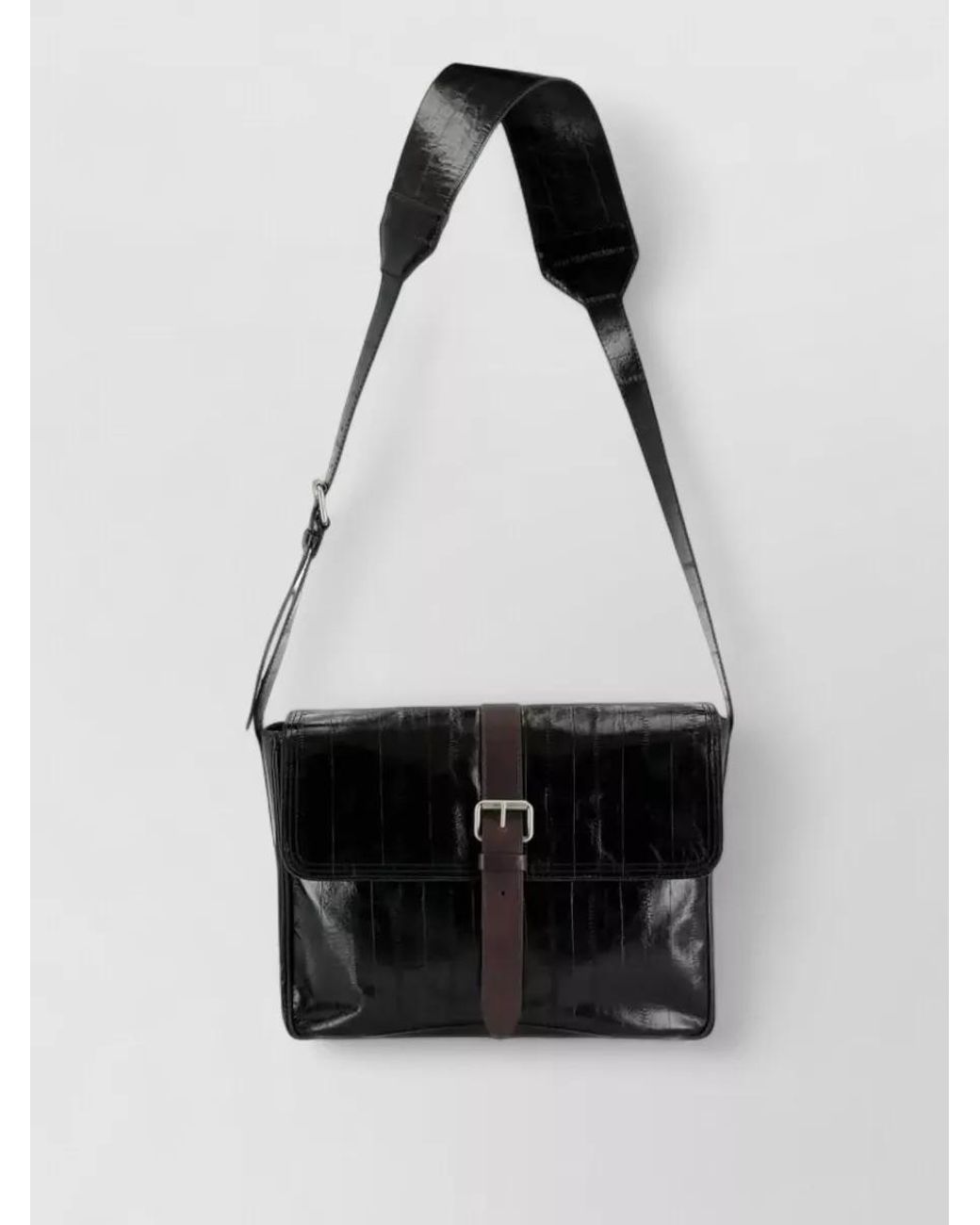 Dries Van Noten White Lambskin Paneled Shoulder Bag for men