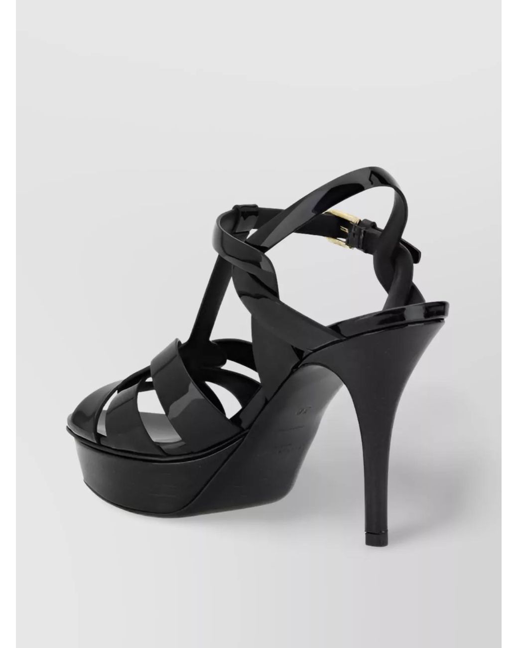 Saint Laurent Black Leather Platform Sandals