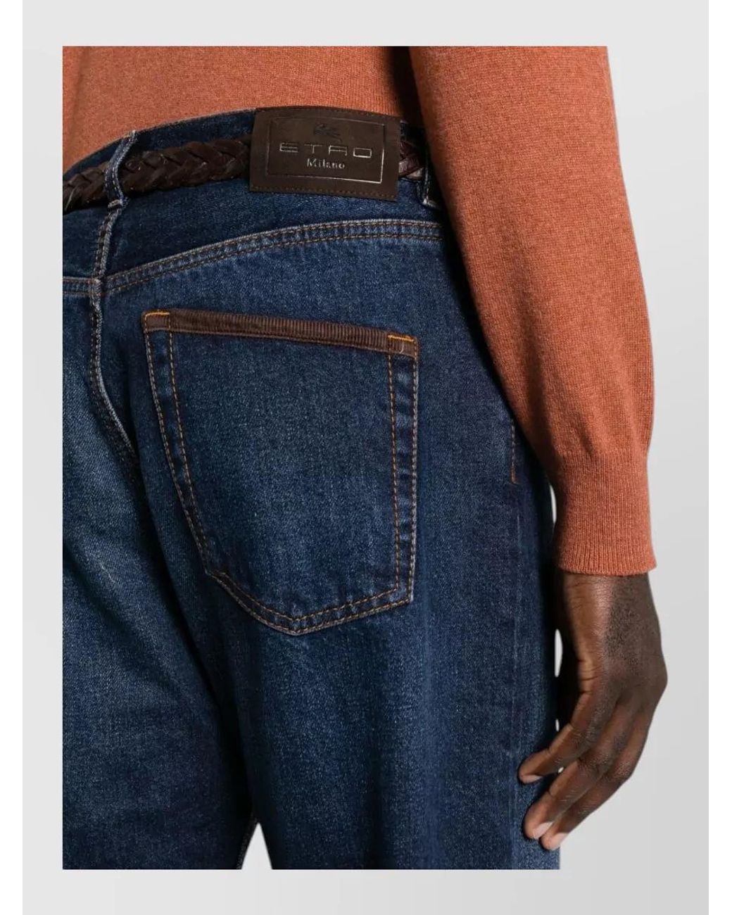Etro Blue Denim Straight-Leg Jeans for men