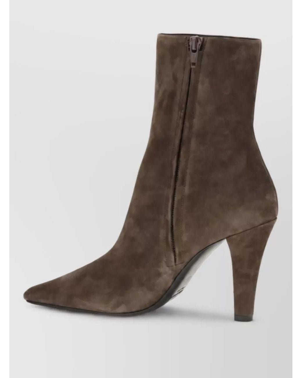Saint Laurent Brown Leather Ankle Boots