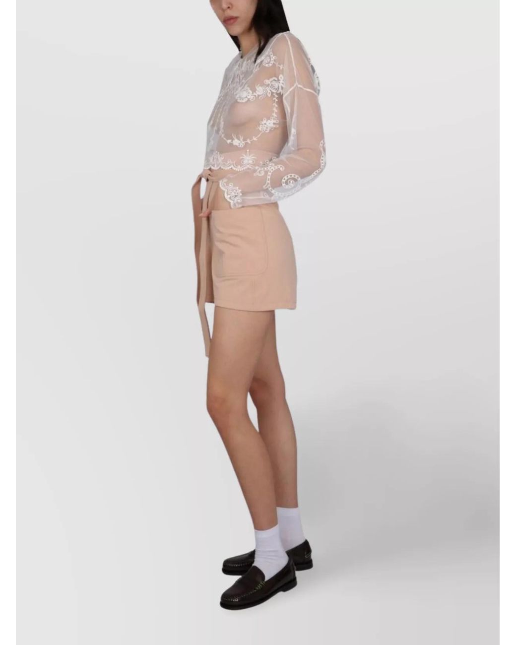 Philosophy Pink High-Rise Tailored Shorts