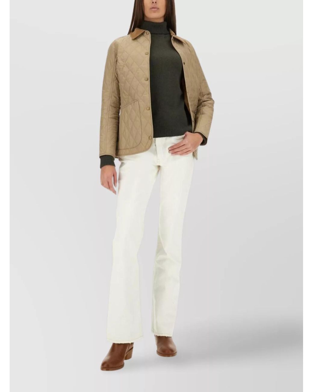 Barbour Natural Annandale Quilted Collared Neck Jacket