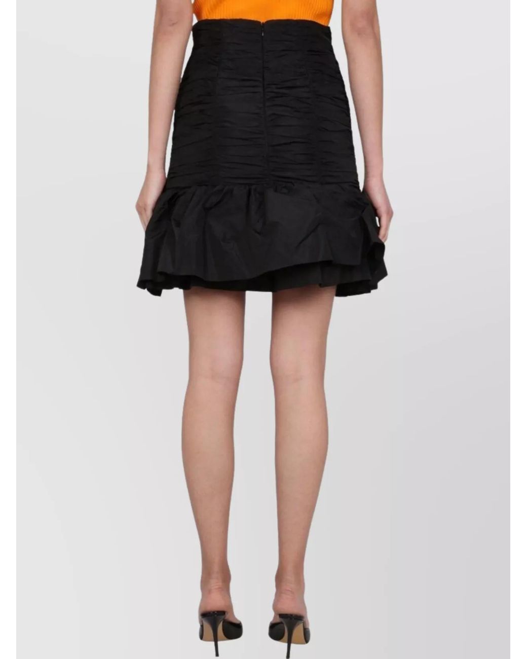 Patou Black Flounced Mini Skirt