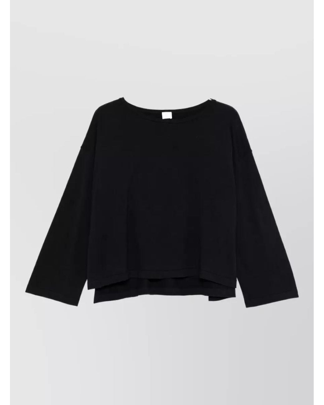 C.t. Plage Black Cashmere Boat Neck Long Sleeve Sweatshirt