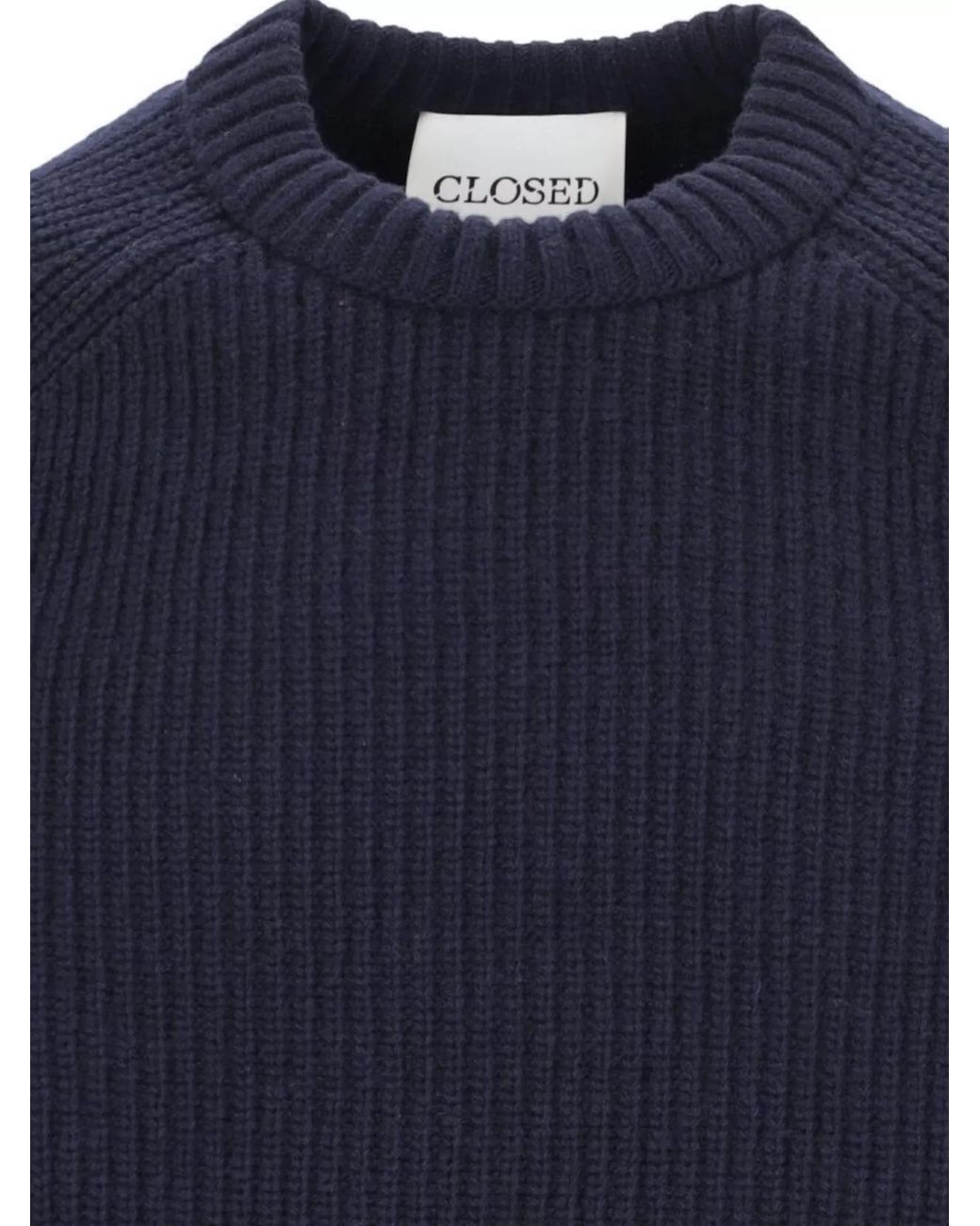 Closed Blue Wool Crewneck Jumper for men