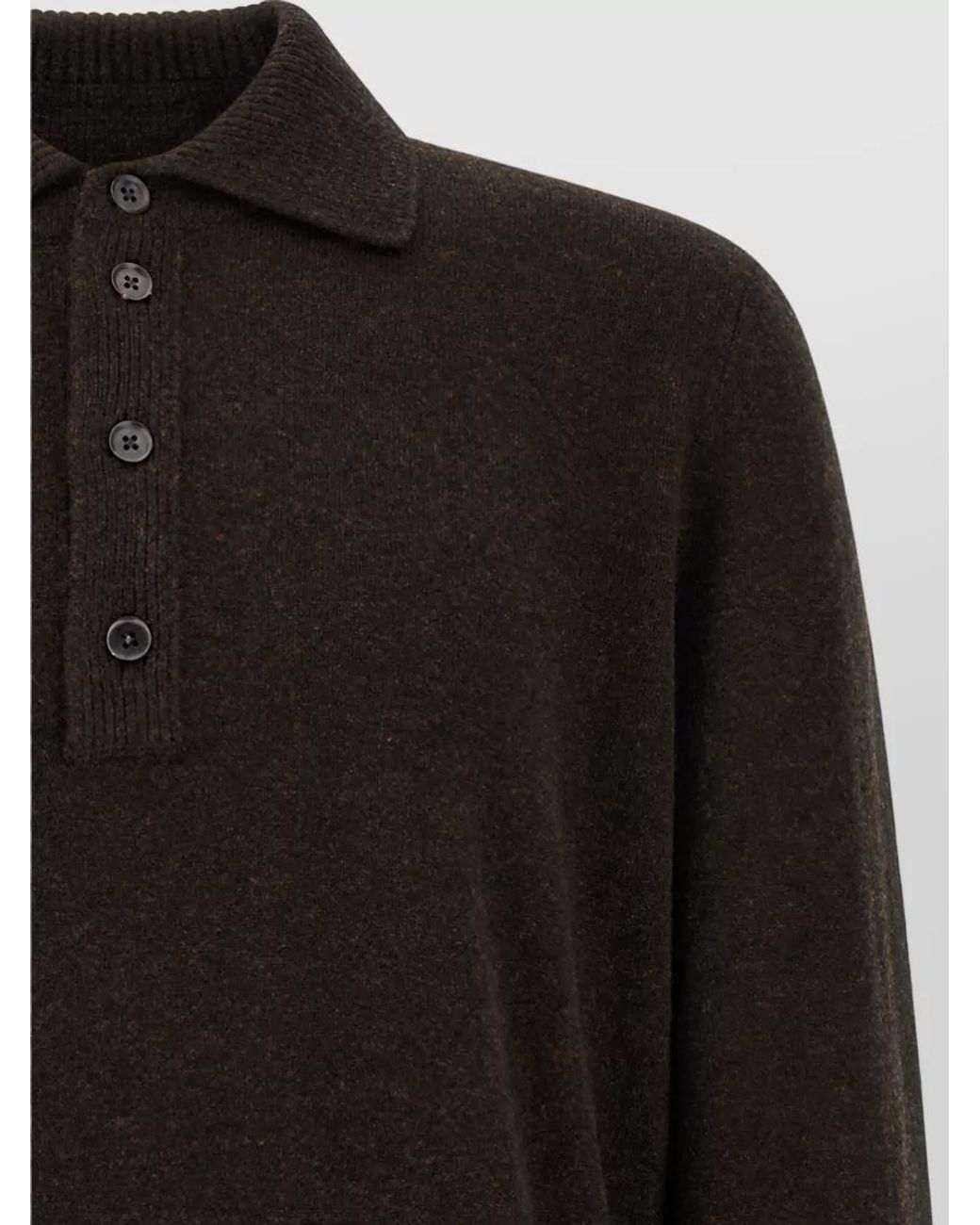 Zegna Black Cashmere Wool Polo Jumper for men