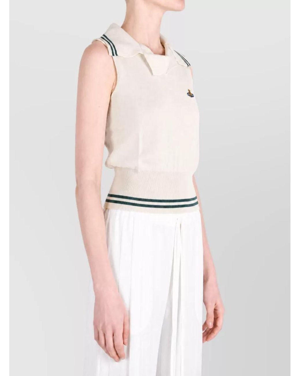 Vivienne Westwood White Cashmere-Blend Long-Sleeve Knitted Top