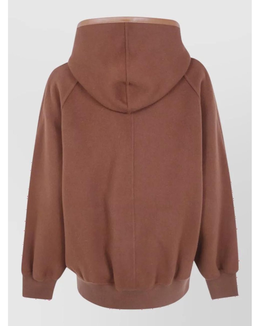 Semicouture Brown Wool Hooded Bomber Jacket