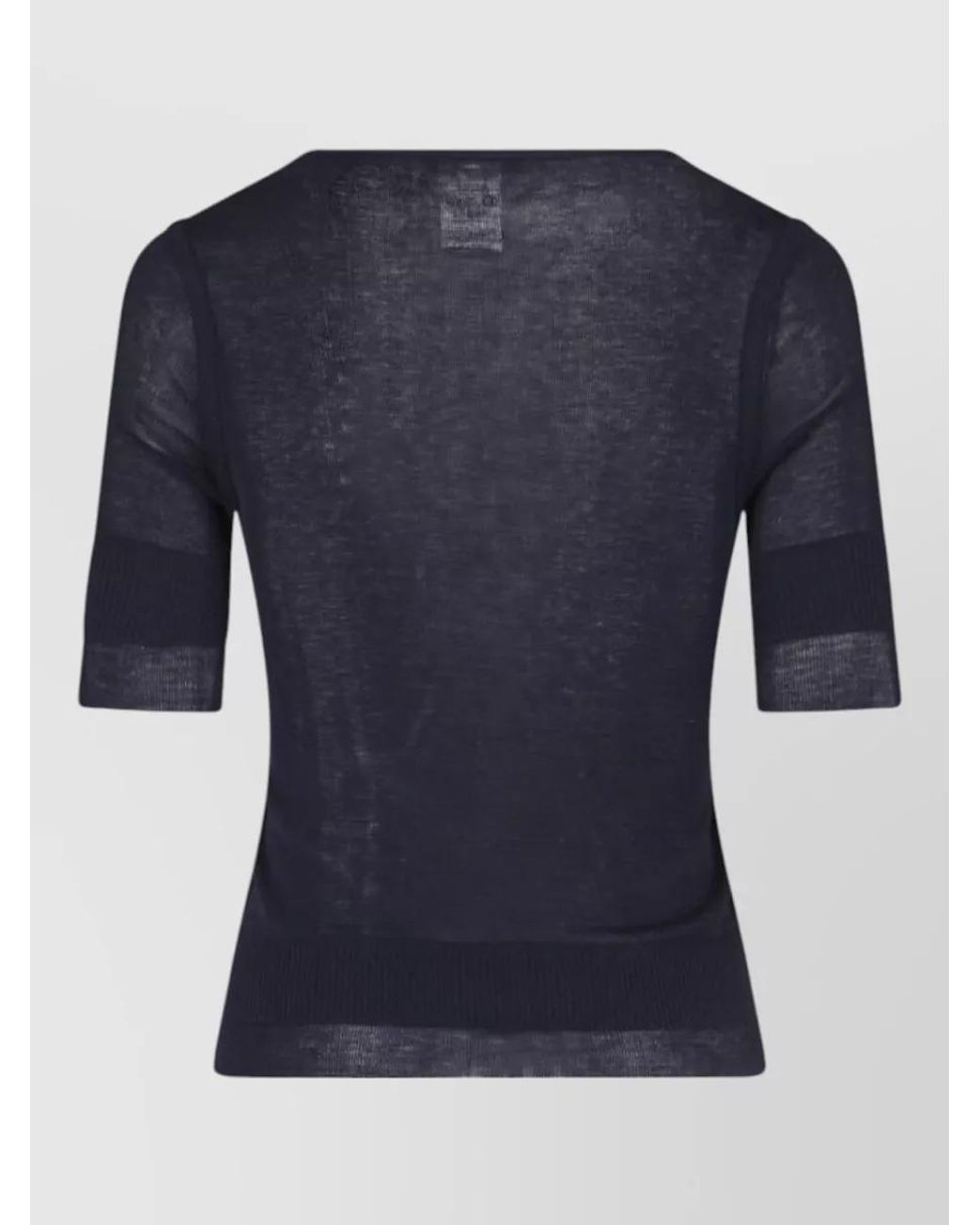 Lemaire Blue Silk Short-Sleeve Top