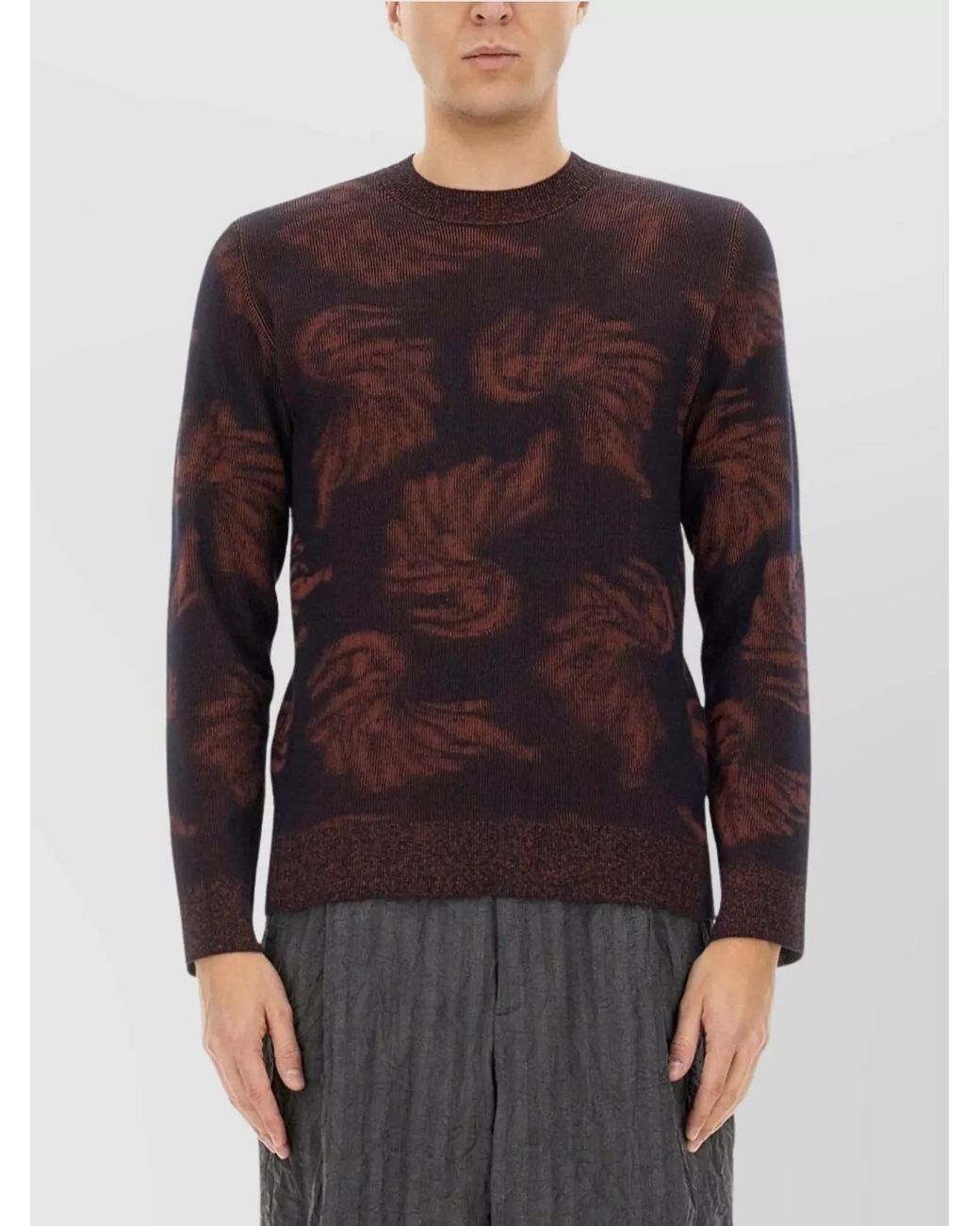 Dries Van Noten Purple Jacquard Knit Jumper for men