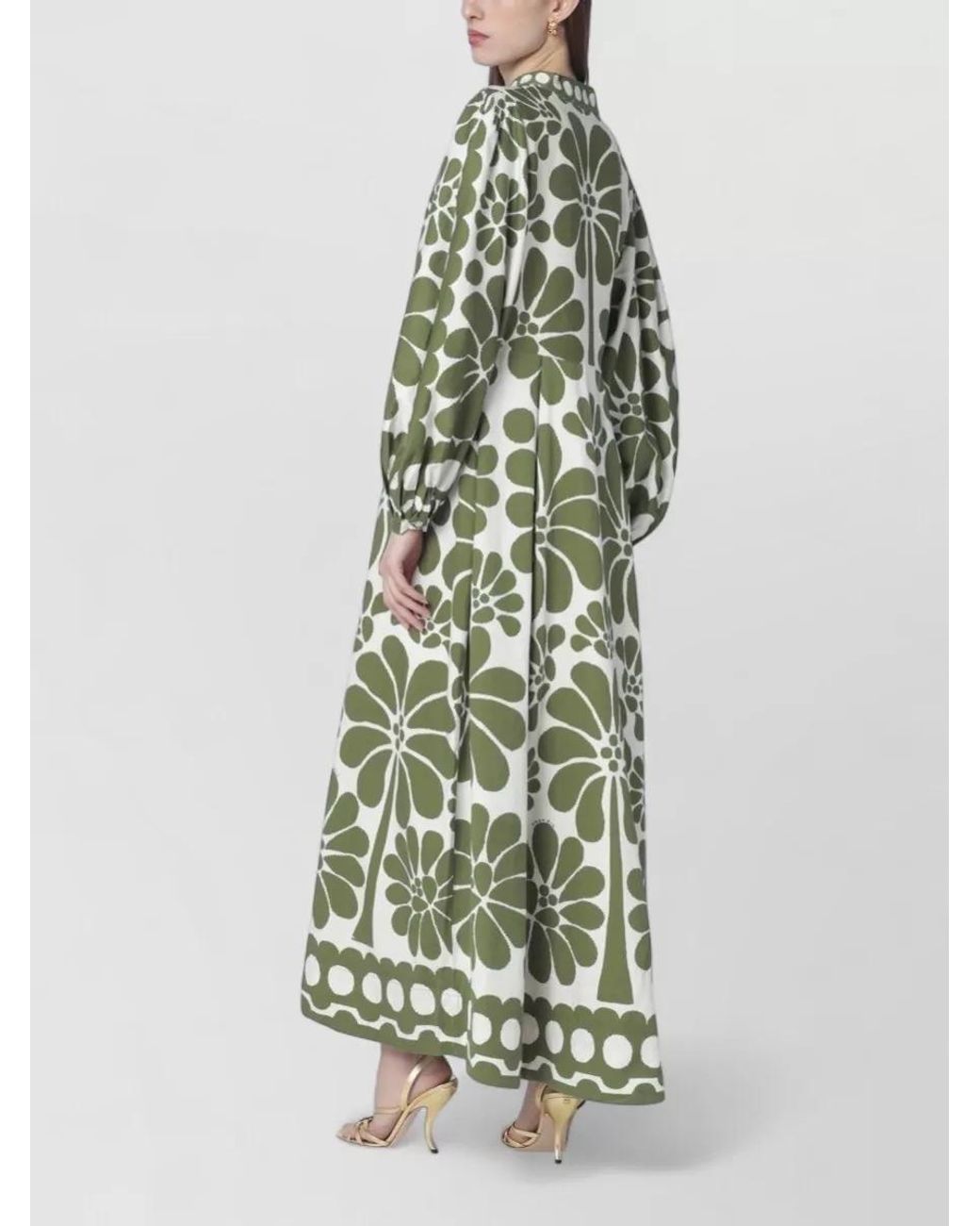 Farm Rio Green Printed Maxi Dress
