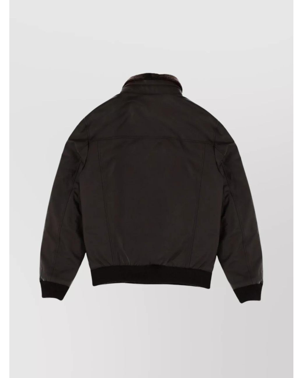 Moorer Black Deer Leather Single Breasted Coat for men