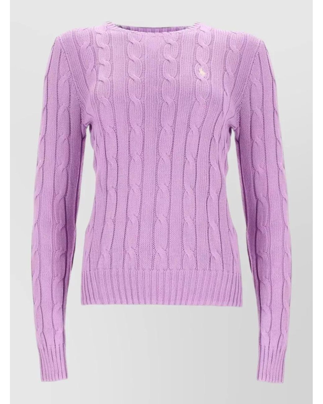 Polo Ralph Lauren Pink Cable-Knit Cotton Sweatshirt