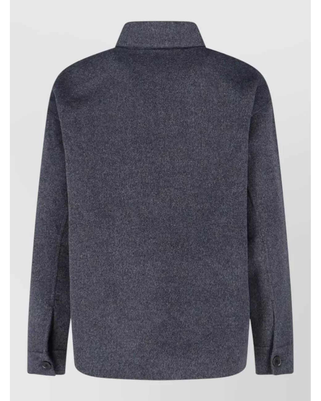 Aspesi Blue Wool Single-Breasted Coat