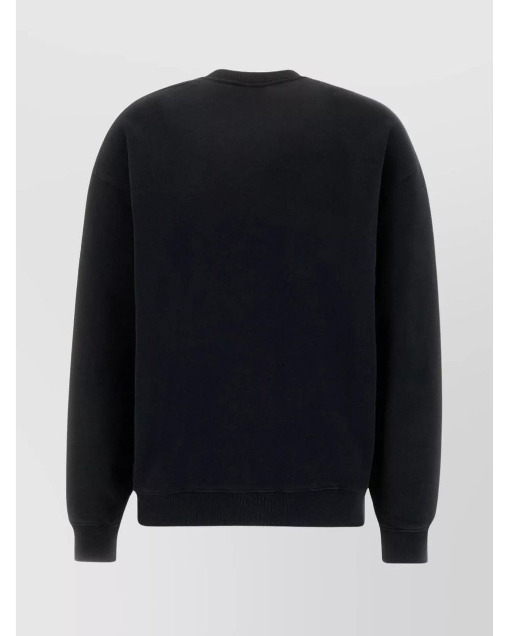 Marcelo Burlon Blue Cotton Oversized Ribbed Crew-Neck Sweatshirt for men