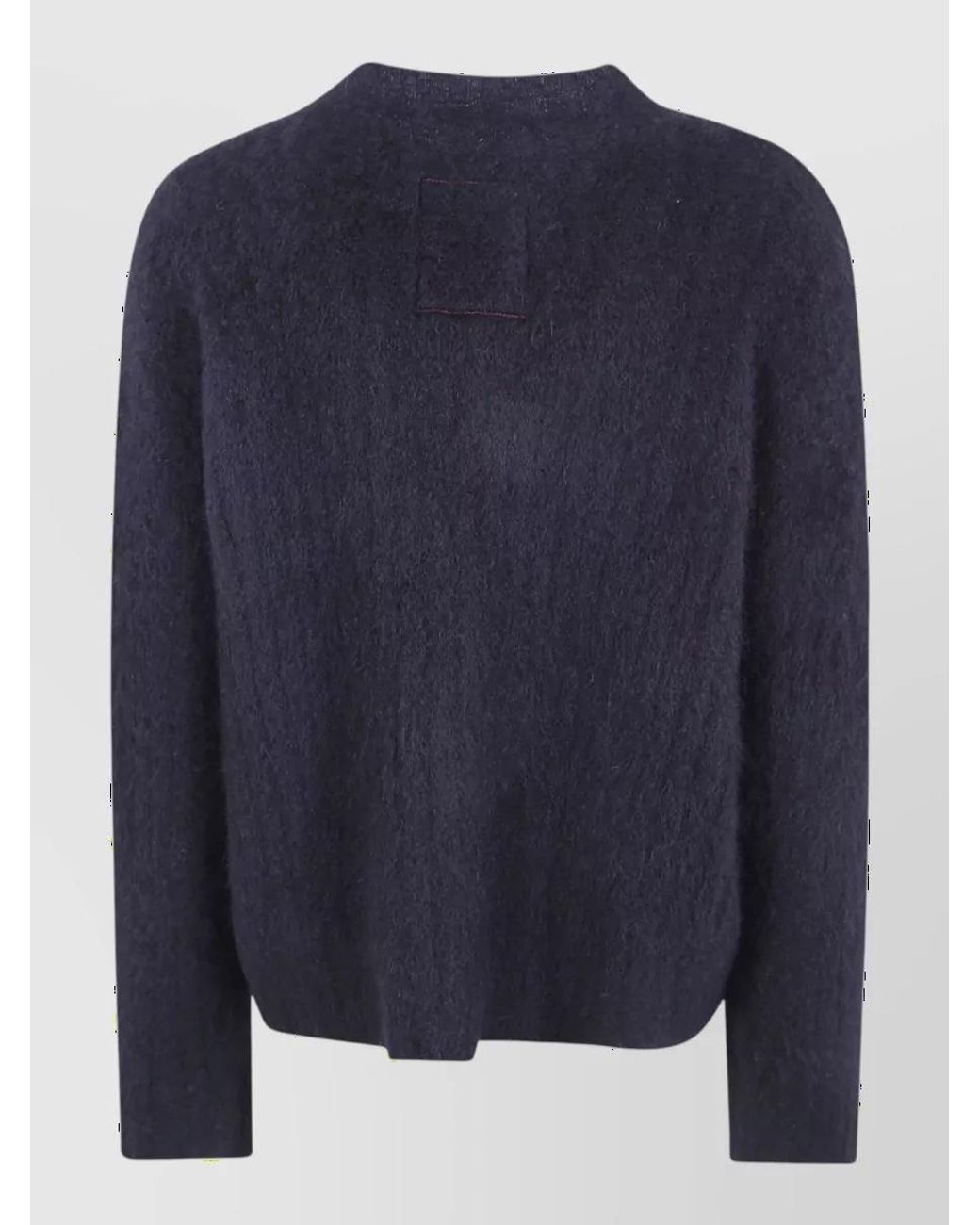 Uma Wang Blue Fluffy Wool Crewneck Sweatshirt
