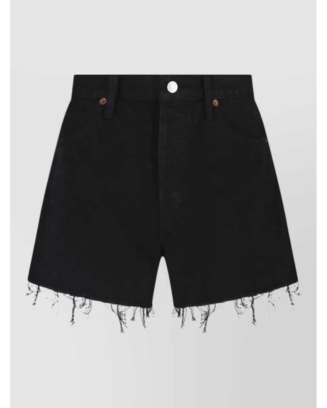 Re/done Black Straight Denim Short Shorts